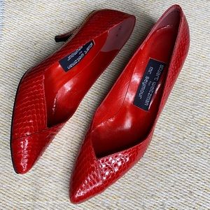 Vintage Stuart weitzman red snakeskin heels